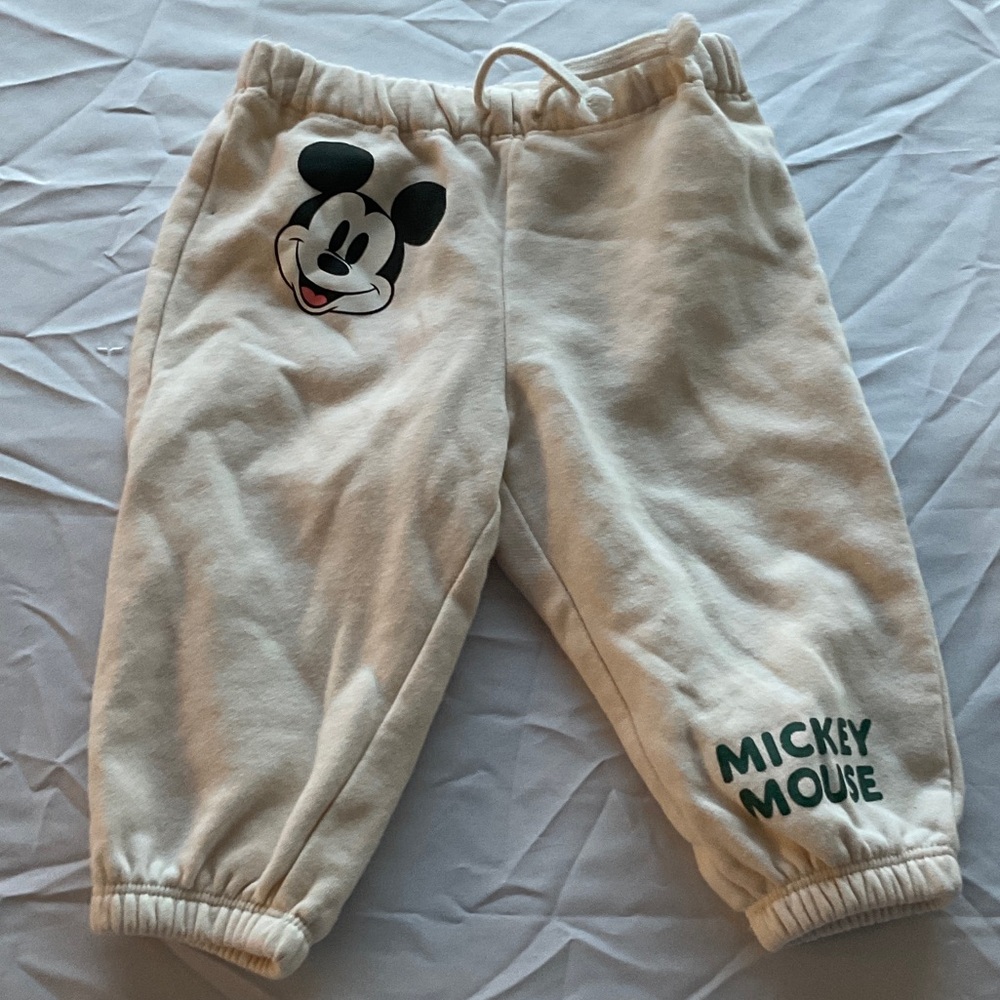 Disney Off-White Mickey Mouse Kids Joggers